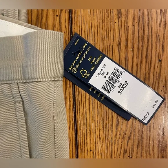 NWT POLO Ralph Lauren Classic Fit Khaki Pant, size 34/32